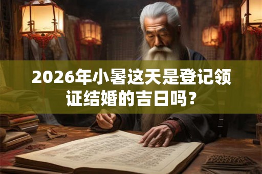 2026年小暑这天是登记领证结婚的吉日吗？