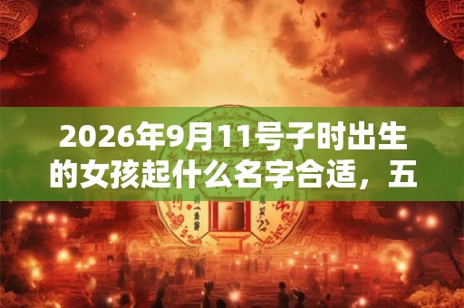 2026年9月11号子时出生的女孩起什么名字合适，五行属什么