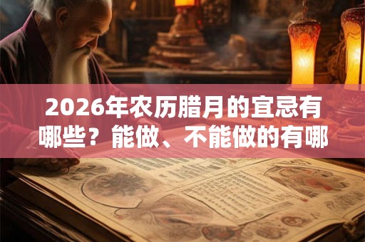 2026年农历腊月的宜忌有哪些?能做、不能做的有哪些? 2026年农历腊月的宜忌有哪些?能做、不能做的有哪些?