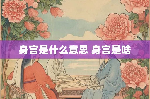 身宫是什么意思 身宫是啥