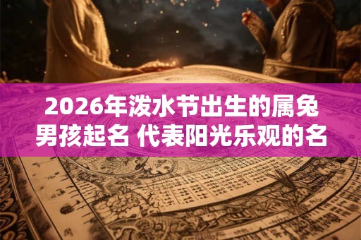 2026年泼水节出生的属兔男孩起名 代表阳光乐观的名字