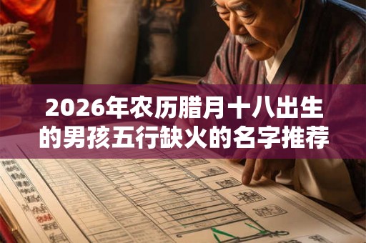 2026年农历腊月十八出生的男孩五行缺火的名字推荐