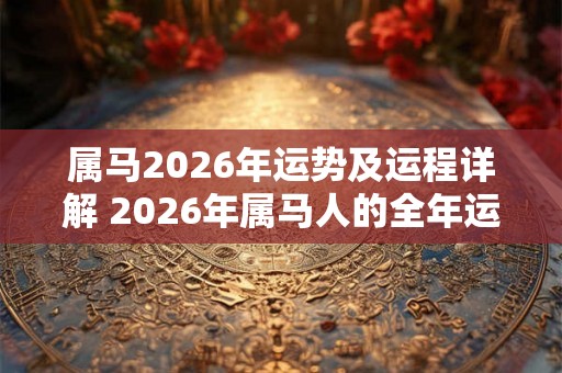 属马2026年运势及运程详解 2026年属马人的全年运势! 属马2026年运势及运程详解 2026年属马人的全年运势!