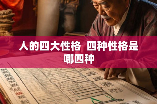 人的四大性格  四种性格是哪四种