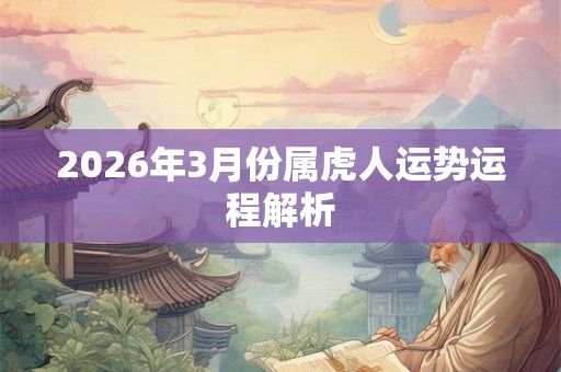 2026年3月份属虎人运势运程解析 2026年3月份属虎人运势运程解析