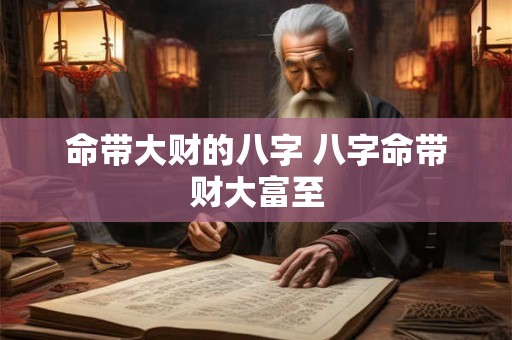 命带大财的八字 八字命带财大富至