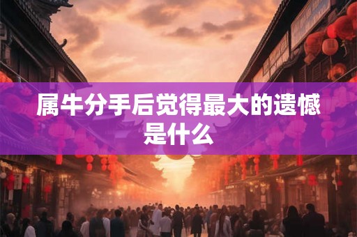 属牛分手后觉得最大的遗憾是什么
