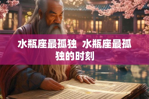 水瓶座最孤独  水瓶座最孤独的时刻