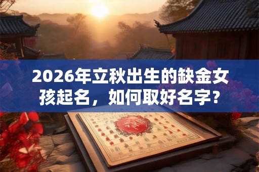 2026年立秋出生的缺金女孩起名，如何取好名字？