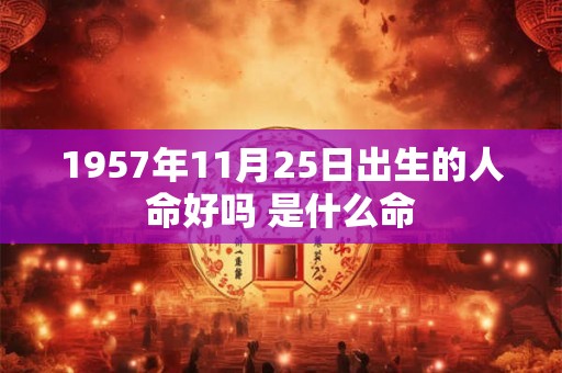 1957年11月25日出生的人命好吗 是什么命