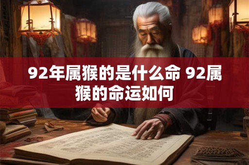 92年属猴的是什么命 92属猴的命运如何