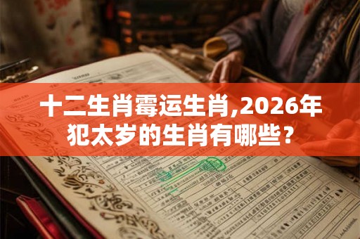 十二生肖霉运生肖,2026年犯太岁的生肖有哪些？