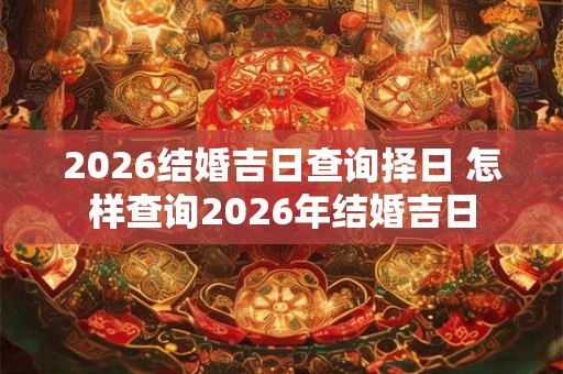 2026结婚吉日查询择日 怎样查询2026年结婚吉日 2026结婚吉日查询择日 怎样查询2026年结婚吉日