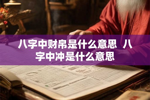 八字中财帛是什么意思  八字中冲是什么意思