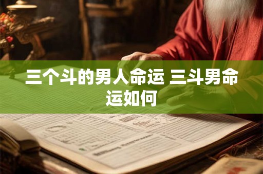 三个斗的男人命运 三斗男命运如何