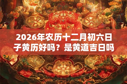 2026年农历十二月初六日子黄历好吗？是黄道吉日吗？