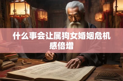 什么事会让属狗女婚姻危机感倍增
