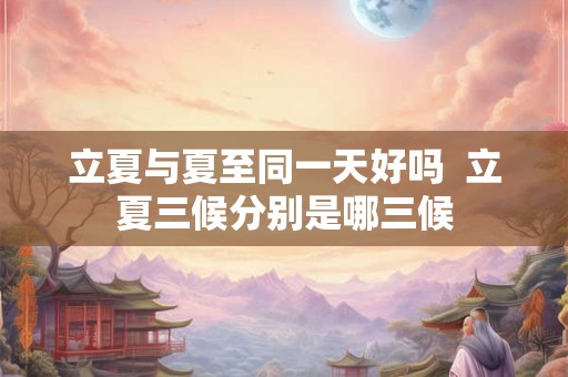 立夏与夏至同一天好吗  立夏三候分别是哪三候