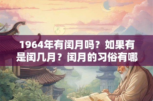 1964年有闰月吗？如果有是闰几月？闰月的习俗有哪些？