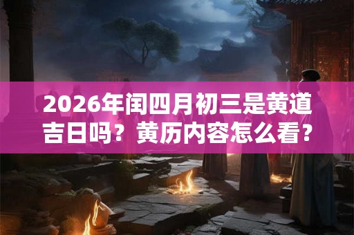 2026年闰四月初三是黄道吉日吗?黄历内容怎么看? 2026年闰四月初三是黄道吉日吗?黄历内容怎么看?