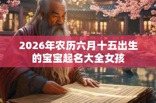 2026年农历六月十五出生的宝宝起名大全女孩 2026年农历六月十五出生的宝宝起名大全女孩