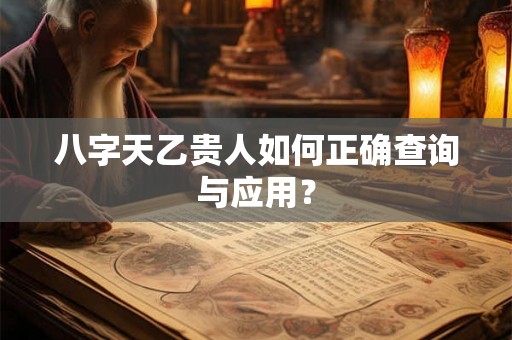 八字天乙贵人如何正确查询与应用？