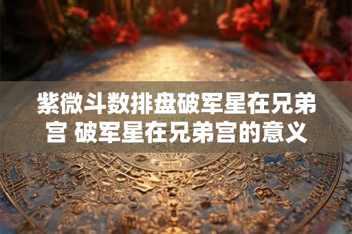 紫微斗数排盘破军星在兄弟宫 破军星在兄弟宫的意义 紫微斗数排盘破军星在兄弟宫 破军星在兄弟宫的意义