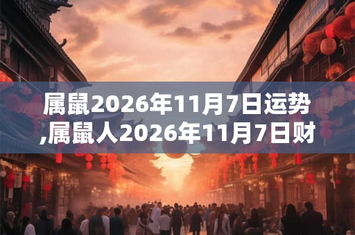 属鼠2026年11月7日运势,属鼠人2026年11月7日财运,生肖鼠2026年11月7日运势