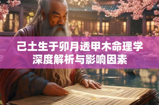 己土生于卯月透甲木命理学深度解析与影响因素