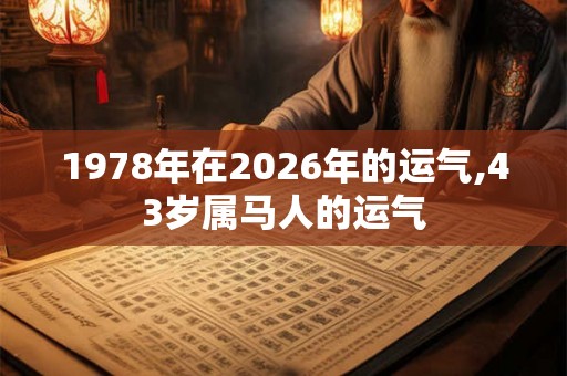 1978年在2026年的运气,43岁属马人的运气