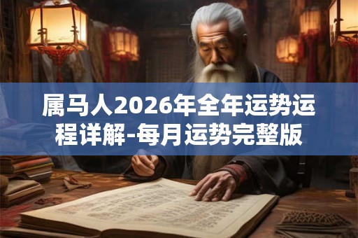 属马人2026年全年运势运程详解-每月运势完整版