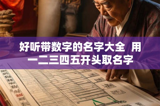 好听带数字的名字大全  用一二三四五开头取名字