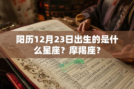 阳历12月23日出生的是什么星座？摩羯座？