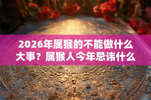 2026年属猴的不能做什么大事？属猴人今年忌讳什么