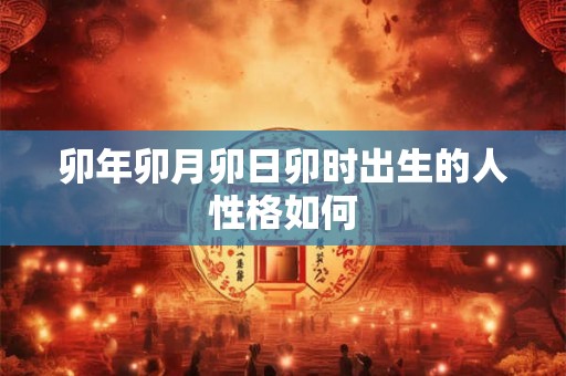 卯年卯月卯日卯时出生的人性格如何 卯年卯月卯日卯时出生的人性格如何
