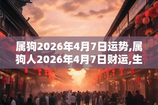属狗2026年4月7日运势,属狗人2026年4月7日财运,生肖狗2026年4月7日运势