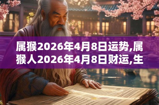 属猴2026年4月8日运势,属猴人2026年4月8日财运,生肖猴2026年4月8日运势