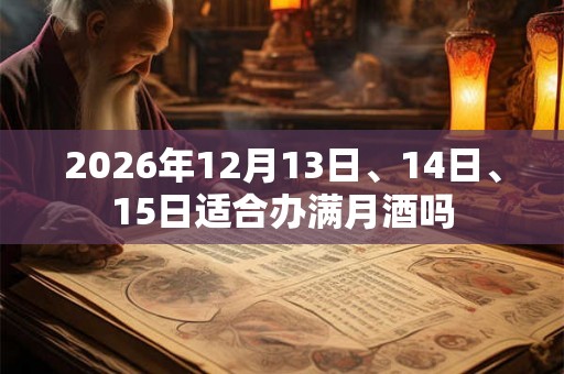 2026年12月13日、14日、15日适合办满月酒吗 2026年12月13日、14日、15日适合办满月酒吗
