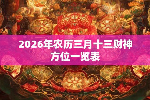 2026年农历三月十三财神方位一览表