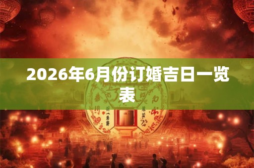 2026年6月份订婚吉日一览表