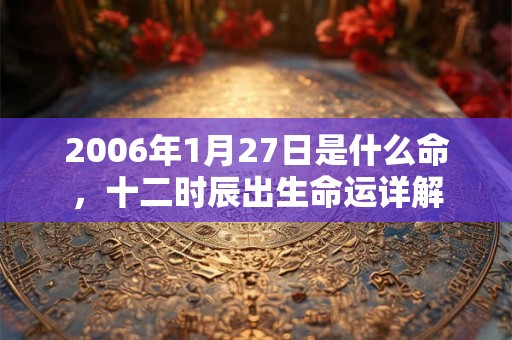 2006年1月27日是什么命，十二时辰出生命运详解