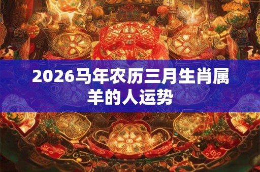 2026马年农历三月生肖属羊的人运势
