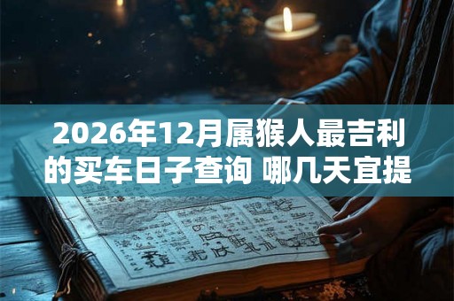 2026年12月属猴人最吉利的买车日子查询 哪几天宜提车