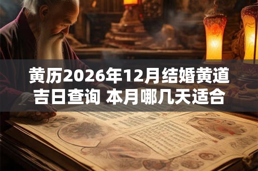 黄历2026年12月结婚黄道吉日查询 本月哪几天适合结婚