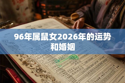 96年属鼠女2026年的运势和婚姻