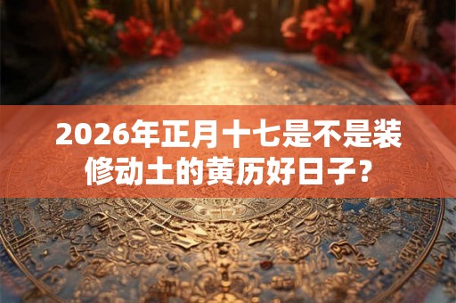 2026年正月十七是不是装修动土的黄历好日子？