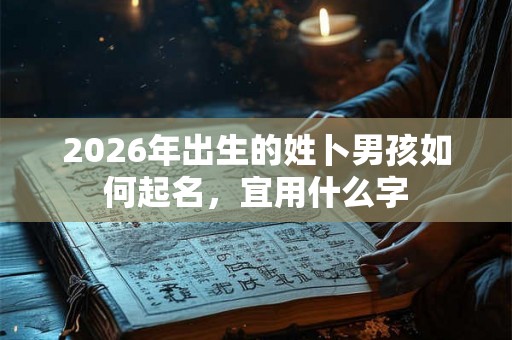 2026年出生的姓卜男孩如何起名，宜用什么字