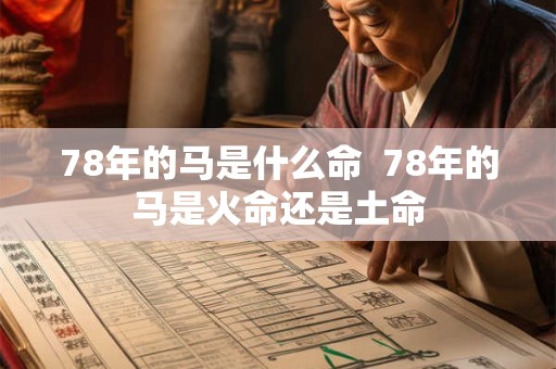 78年的马是什么命  78年的马是火命还是土命