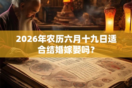 2026年农历六月十九日适合结婚嫁娶吗？