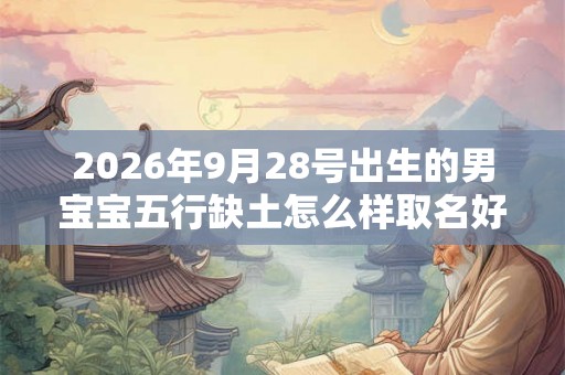 2026年9月28号出生的男宝宝五行缺土怎么样取名好